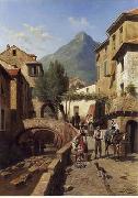 unknow artist European city landscape, street landsacpe, construction, frontstore, building and architecture. 099 oil painting on canvas